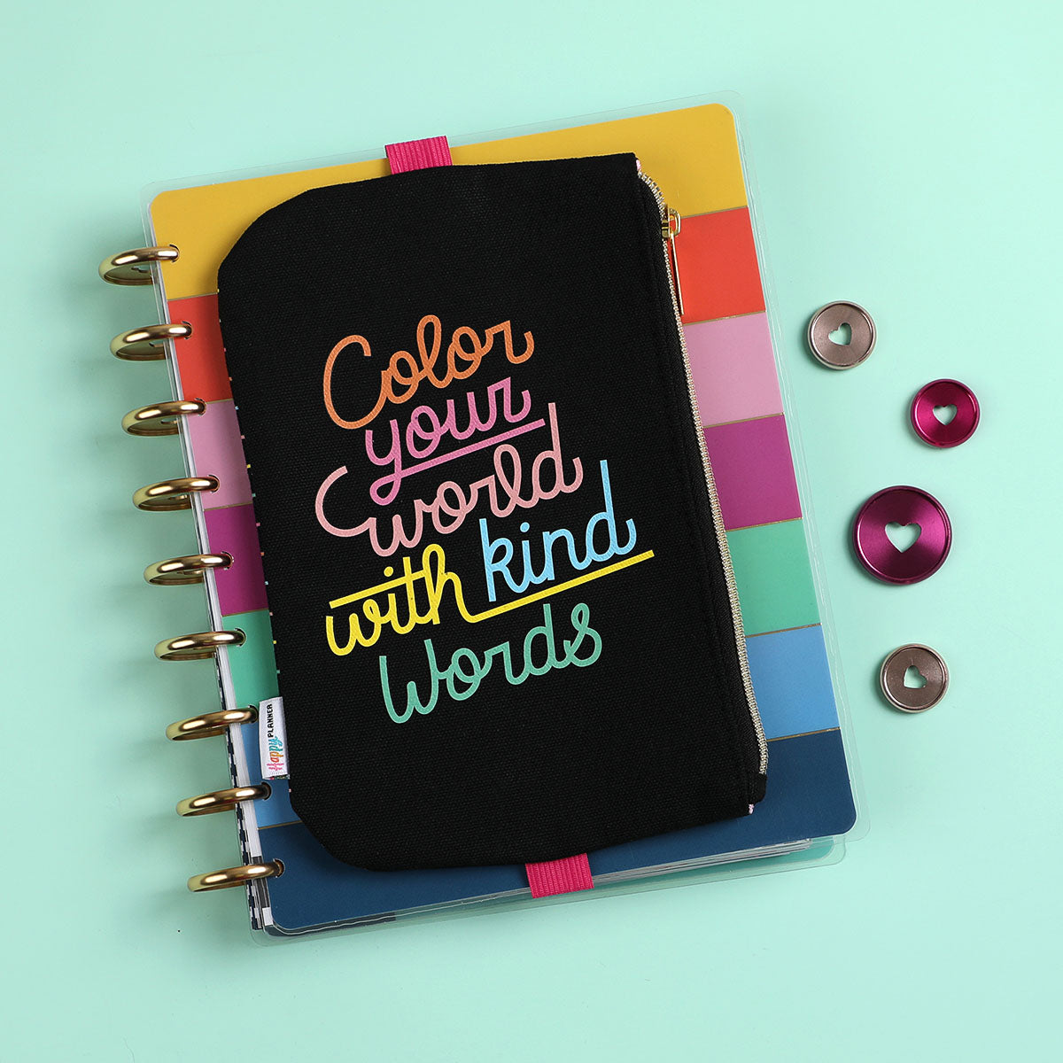 Happy Planner Spread Some Happy Elastic Pen Pouch life style