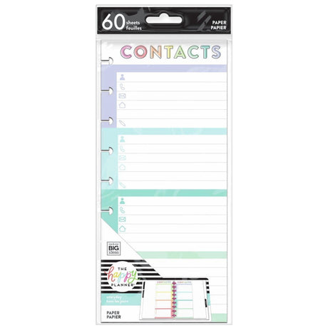 Happy Planner Skinny Classic Contacts Fill Paper