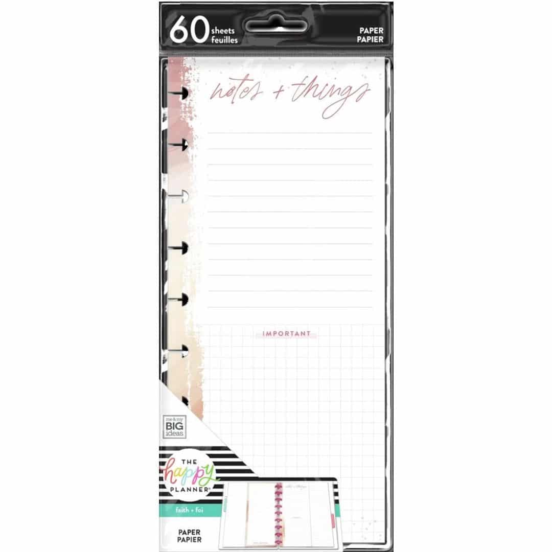 Happy Planner Skinny Classic Notes and Things Fill Paper