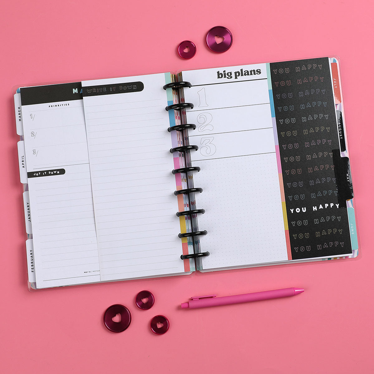 Happy Planner Happy Brights CLASSIC HALF-SHEET Fill Paper flat lay