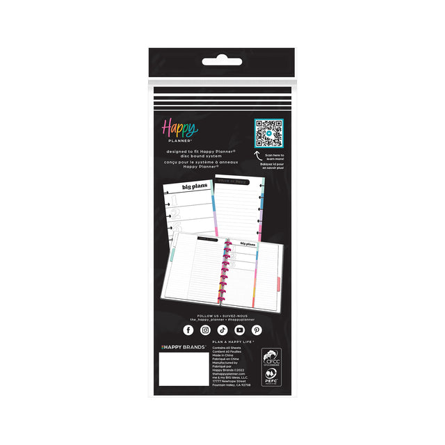 Happy Planner Happy Brights CLASSIC HALF-SHEET Fill Paper packaging