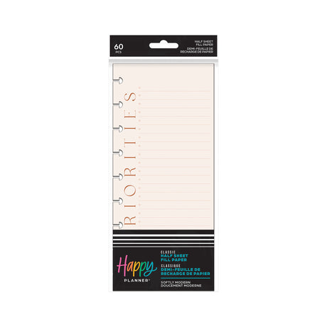 Happy Planner Softly Modern CLASSIC HALF-SHEET Fill Paper