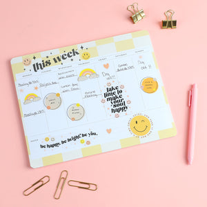Happy Planner Smiley Face Note Pad flat lay