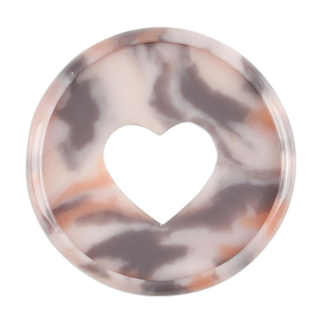 Happy Planner Blush Glossy Tortoise Shell Expander Disc heart detail