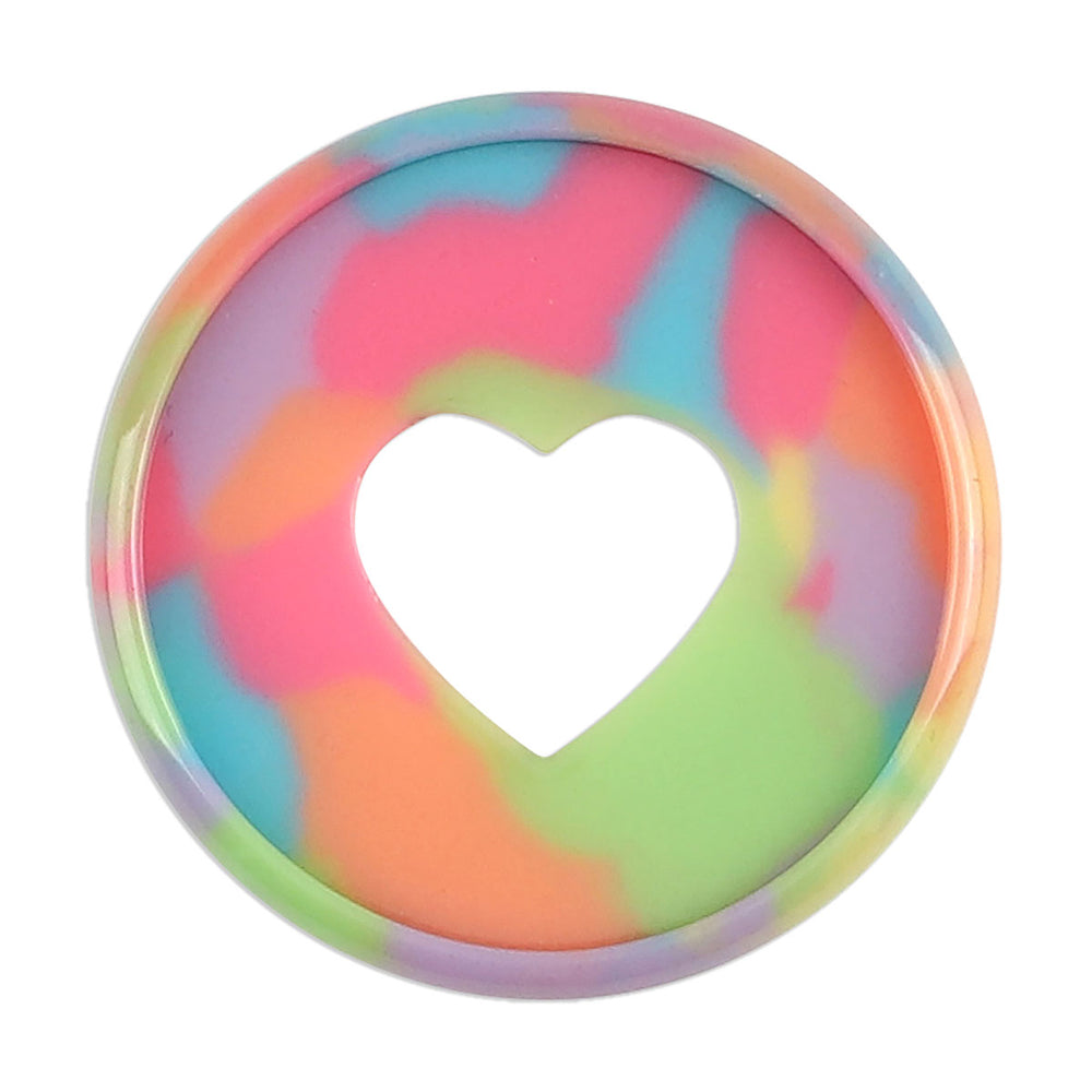 Happy Planner Sherbet Glossy Tortoise Shell Expander Disc heart detail