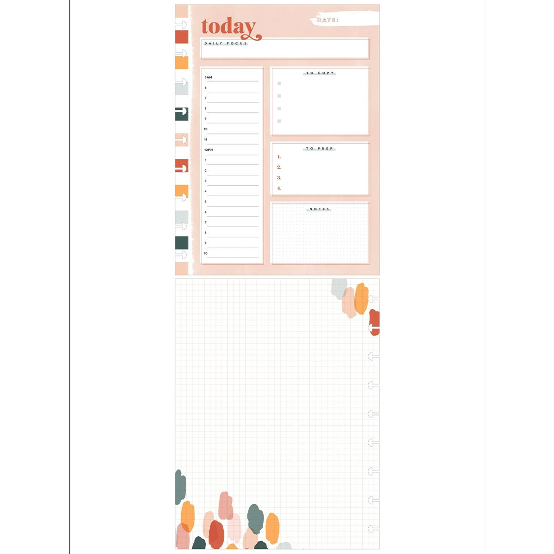 Happy Planner Classic Daily Focus Filler Paper Neutral Vibes - Daily Lined Checklist