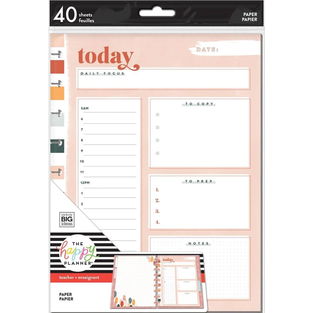 APCFP40-009-Happy Planner-Classic-Daily Focus Filler Paper Neutral Vibes