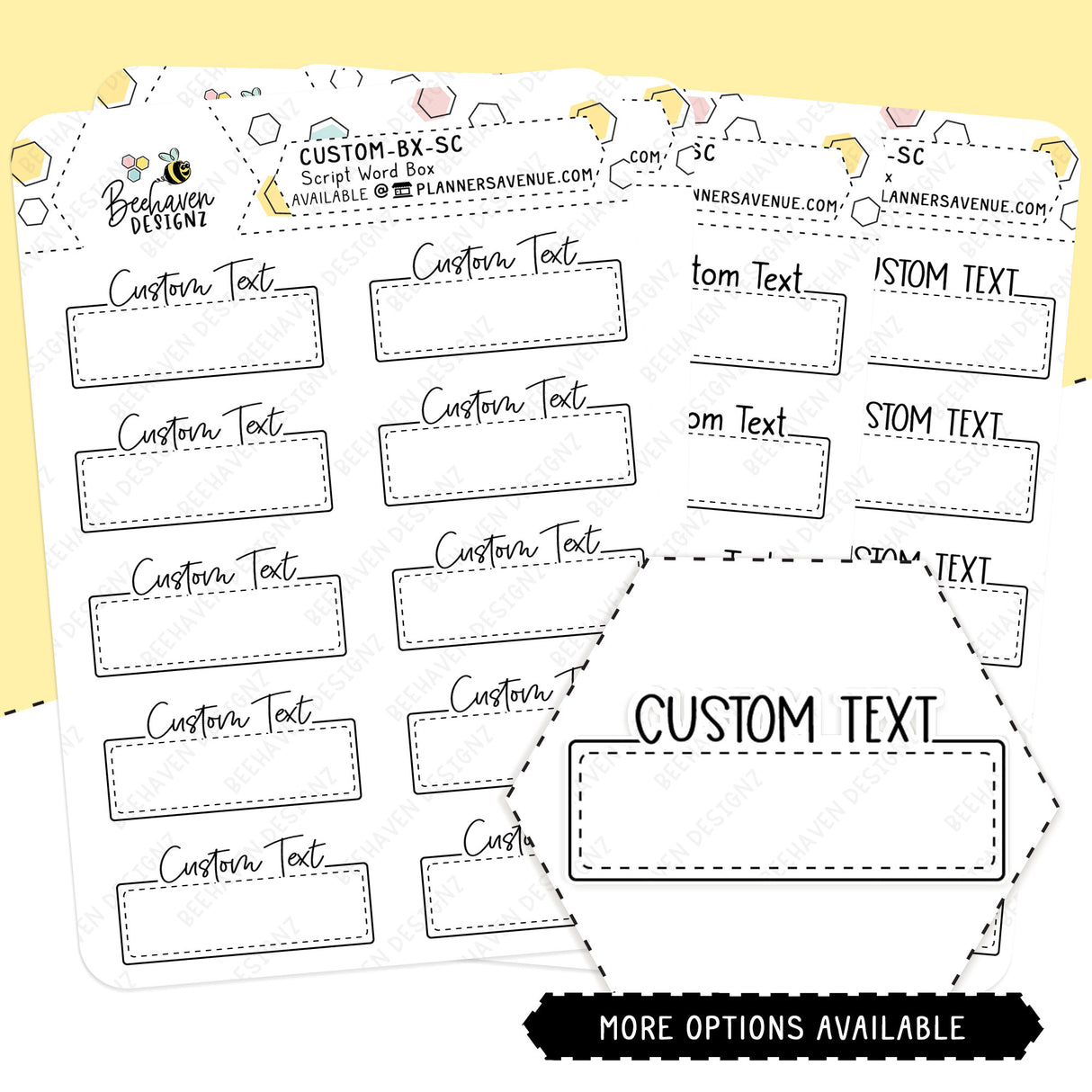 Custom Script Box Planner Stickers