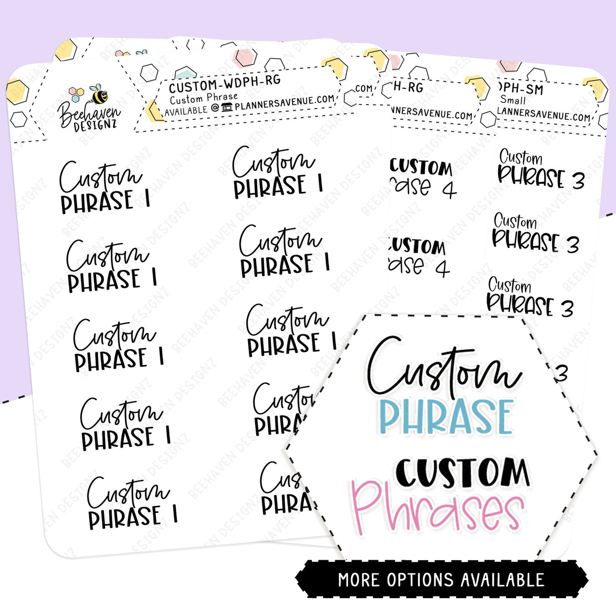 Custom Script Word Planner Stickers