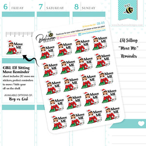 Christmas Elf Move Reminder Stickers