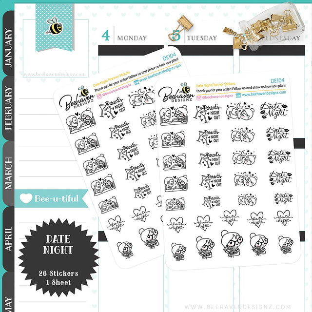 Date Night Planner Stickers