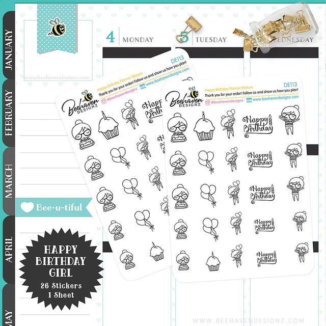 Happy Birthday Planner Stickers