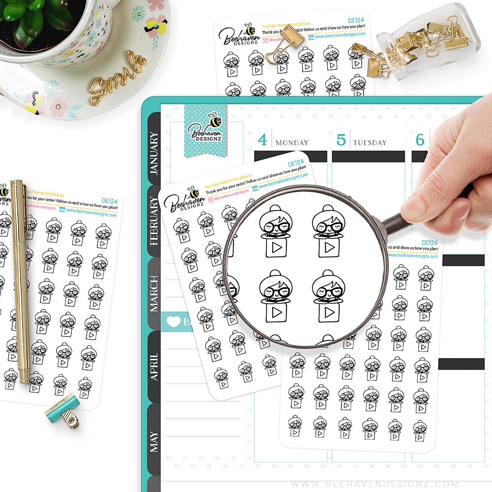 YouTube Planner Girl Stickers