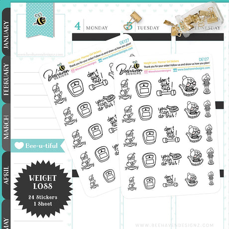 Weight Loss Planner Girl Stickers
