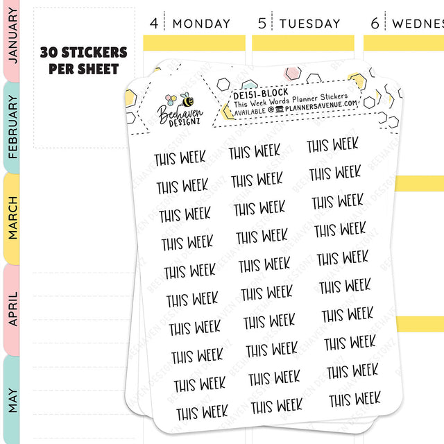 Block This Week Planner Stickers