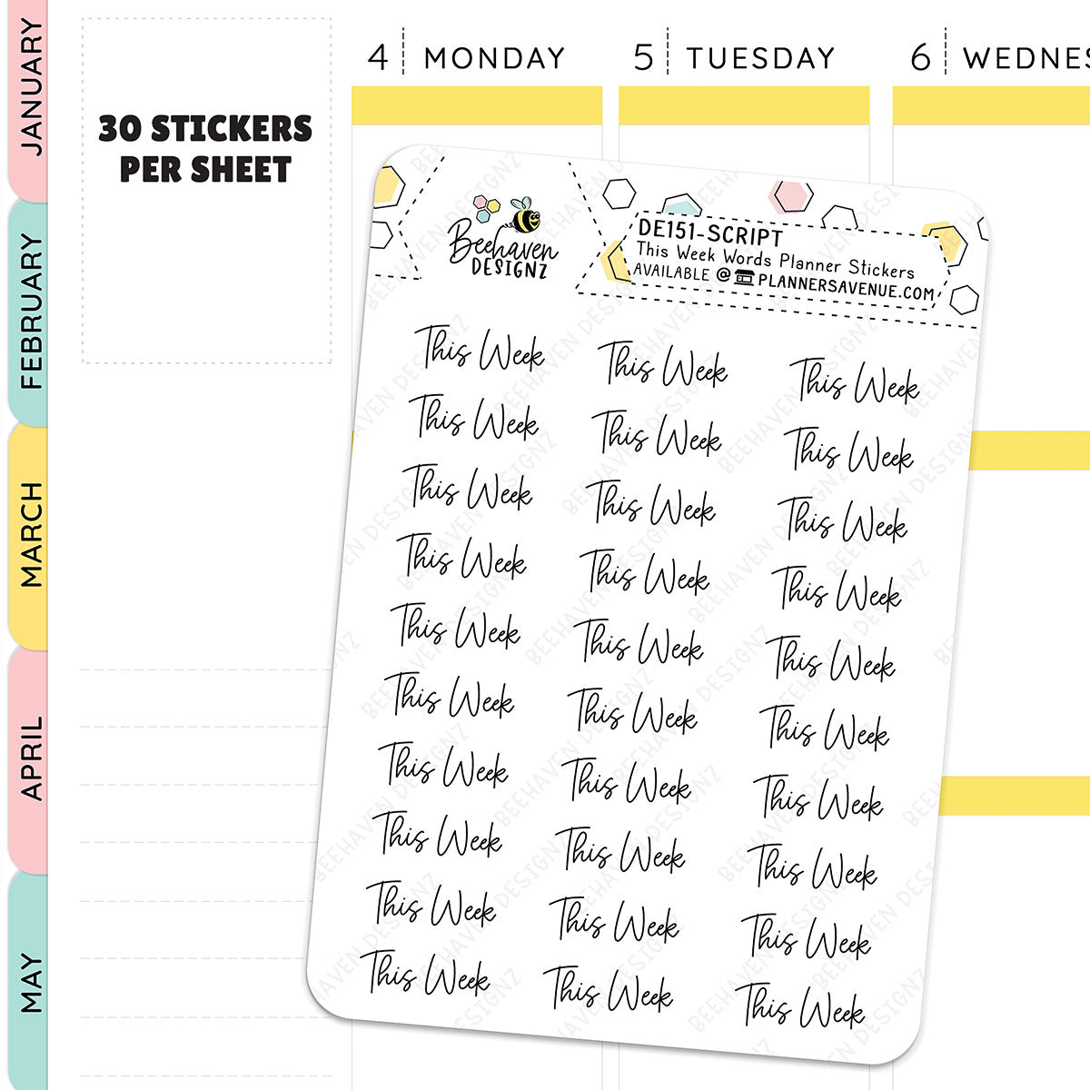 Script This Week Planner Stickers