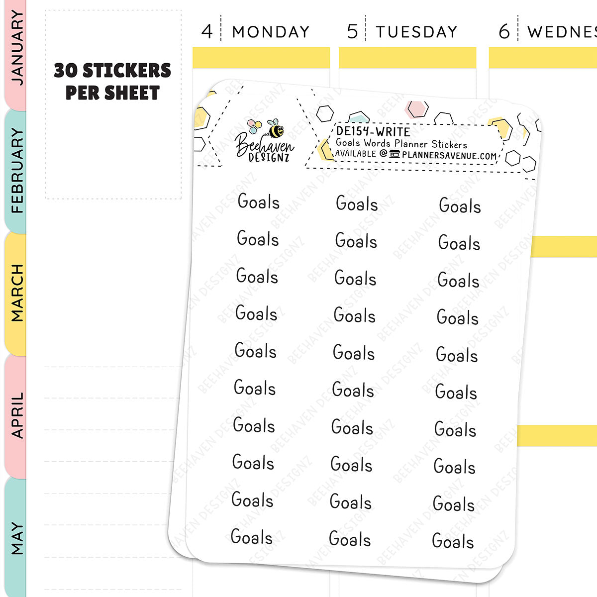 Goals Script Planner Stickers