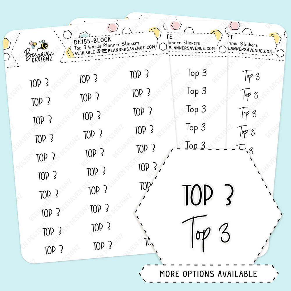 Top Three Script Planner Stickers