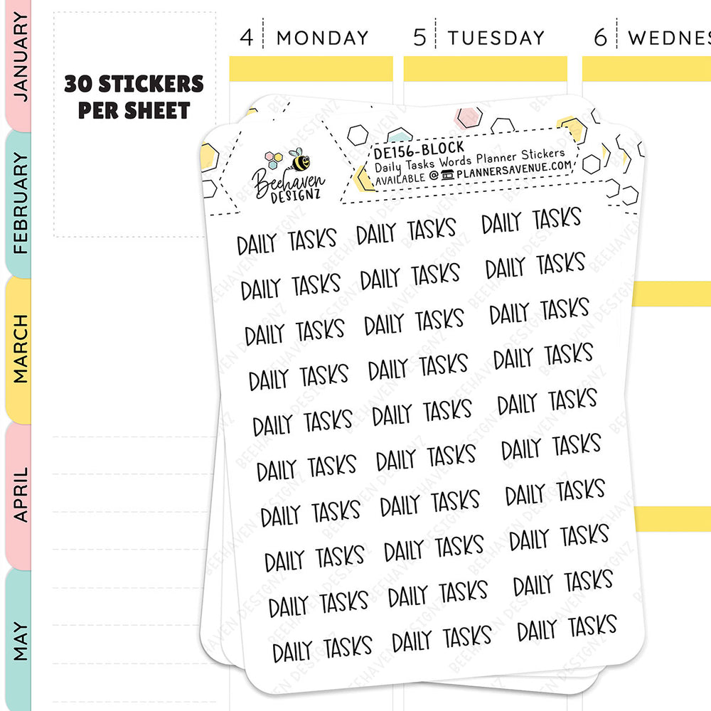 Daily Tasks Planner Stickers