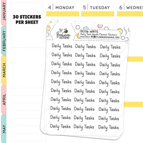 Daily Tasks Script Planner Stickers