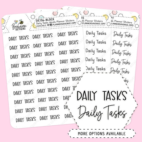Daily Tasks Script Planner Stickers