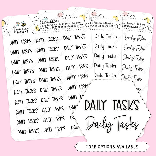 Daily Tasks Script Planner Stickers