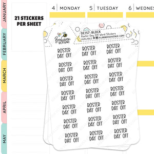 Roster Day Off Planner Stickers