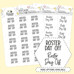 Roster Day Off Script Planner Stickers
