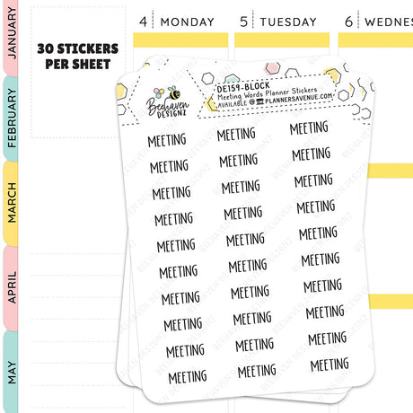 Meeting Planner Stickers