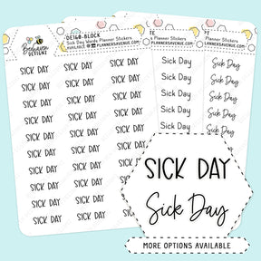 Sick Day Script Planner Stickers