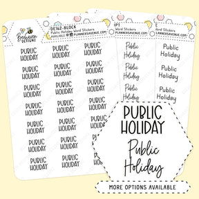 Public Holiday Script Planner Stickers
