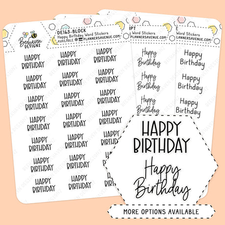 Birthday Script Planner Stickers