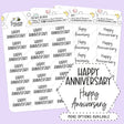 Anniversary Script Planner Stickers