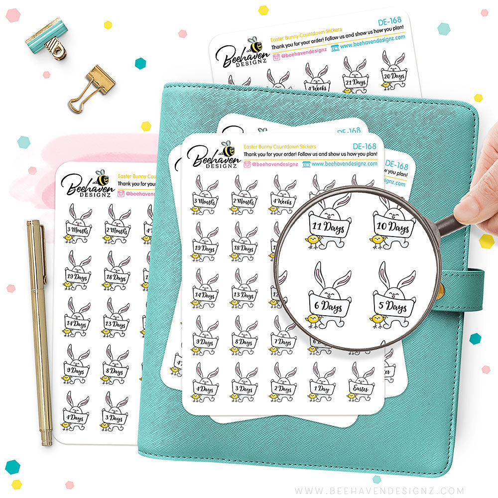 Easter Bunny Countdown Planner Stickers