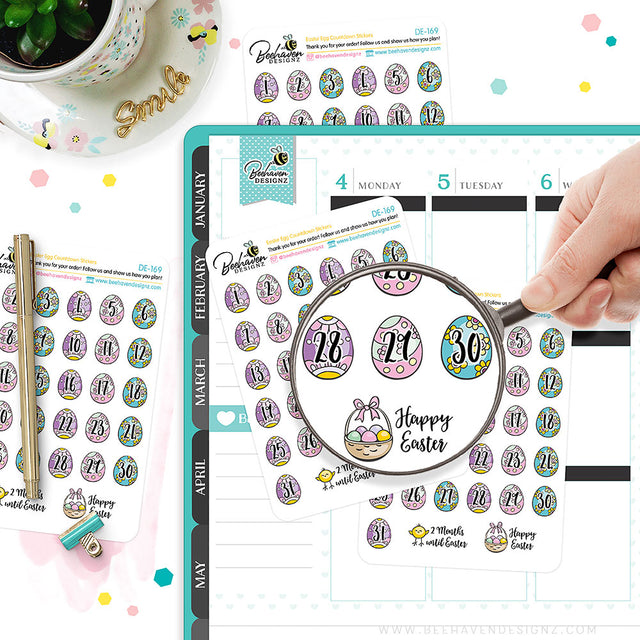 Easter Egg Countdown Planner Stickers