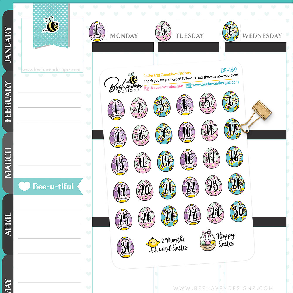 Easter Egg Countdown Planner Stickers