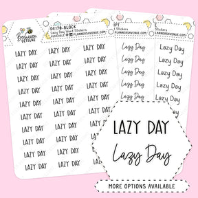 Lazy Day Script Stickers