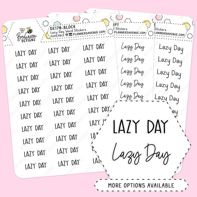 Lazy Day Script Stickers