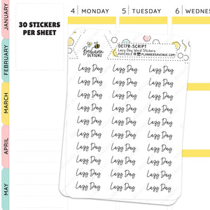 Lazy Day Planner script Stickers