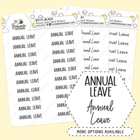 Annual Leave Script Planner Stickers