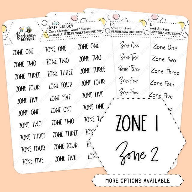 Zone Cleaning Script Planner Stickers