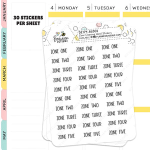 Zone Cleaning Planner Stickers
