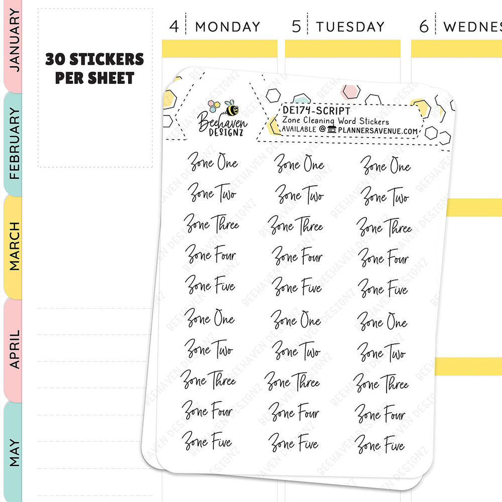 Zone Cleaning Planner Stickers