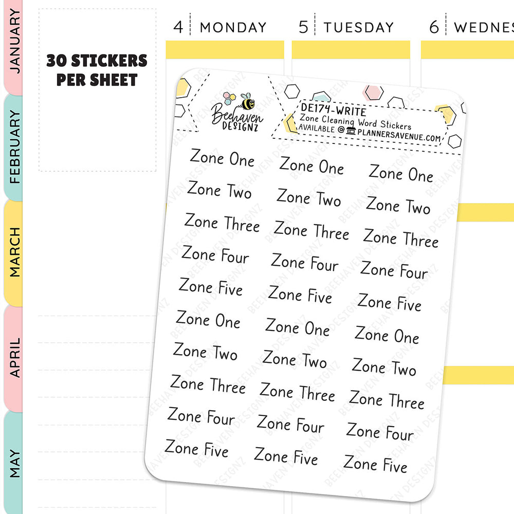 Zone Cleaning Planner Stickers