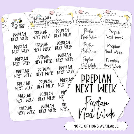 Plan Next Week Script Planner Stickers