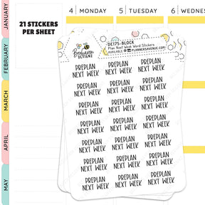 Plan Next Week Planner Stickers