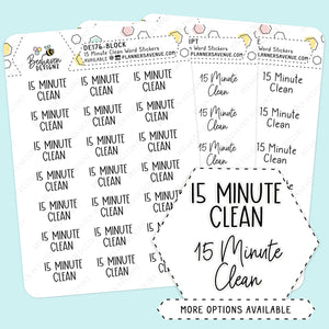 15 Minute Clean Script Planner Stickers