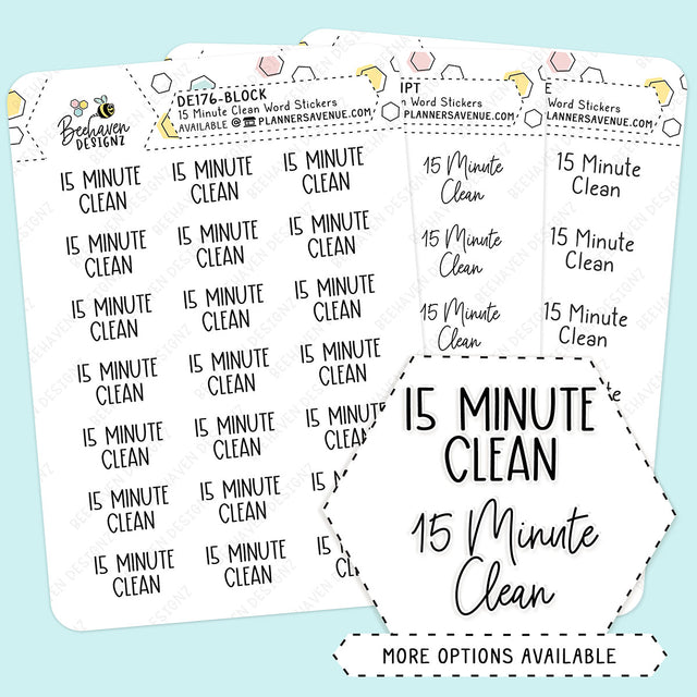 15 Minute Clean Script Planner Stickers