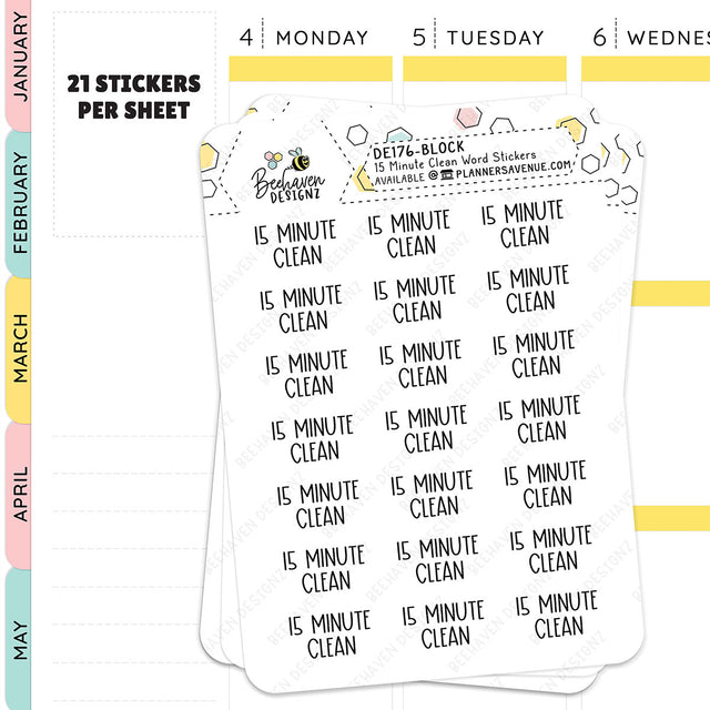 15 Minute Clean Script Planner Stickers