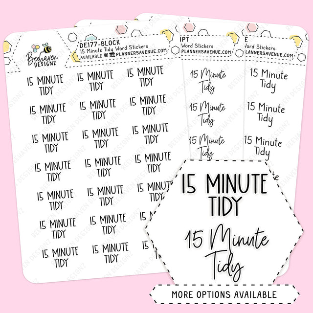 15 Minute Tidy Up Script Planner Stickers